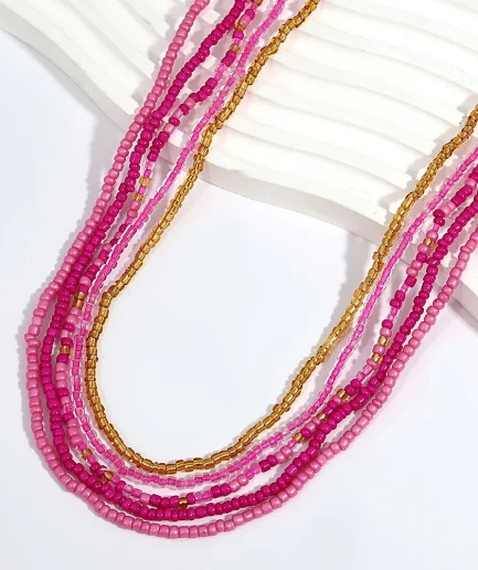 AENSOA Bohemian Colorful Seed Beads Multi-layer Waist Chain Women Handmade Beaded Belly Chains Summer Beach Body Jewelry