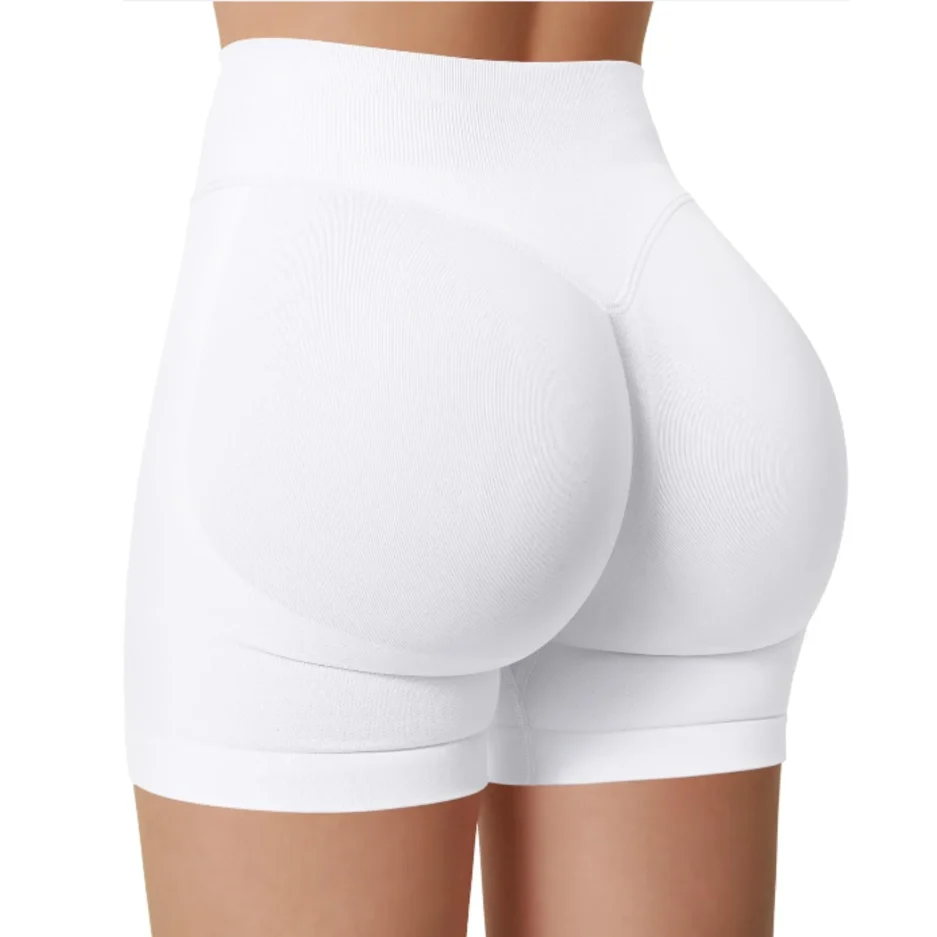 Summer High Waisted Yoga Shorts Fashionable and Sexy Running Fitness Pants Solid Color Yoga Leggings - Image 2