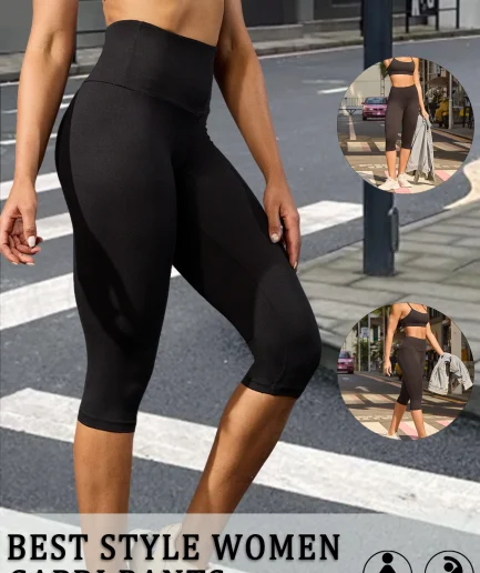 Women's High Waisted Capri Pants Super Soft No See Through Workout Yoga Running Athletic push up gym fitness Leggings