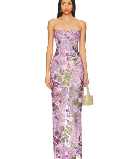 2025 Summer New Bra Heavy Industry Sequins Split Long Dress Women's Elegant Celebrity Club Party Evening Dress Wholesa