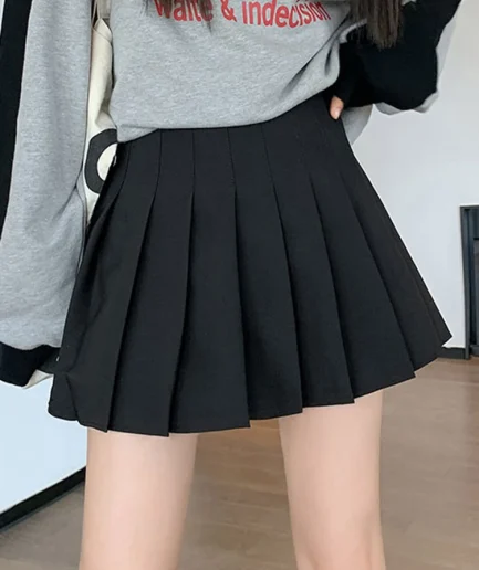 zjaiss White Women Pleated Skirts Summer High Waist Zipper Girls Dancing JK Mini Skirts Black Fashion Student A Line Faldas 2025