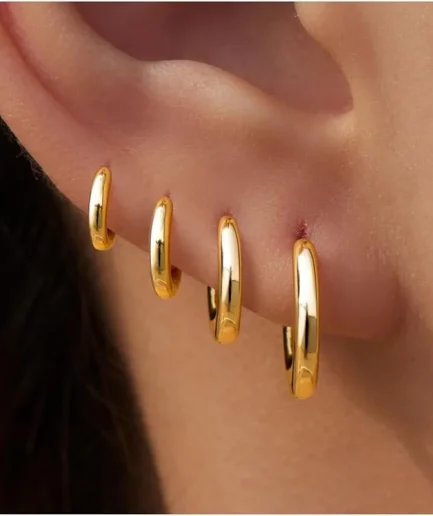 4Pair/set Stainless Steel Circle Hoop Earrings for Women Classic Small Helix Hoops Loop Ring Huggie Cartilage Piercing Jewelry
