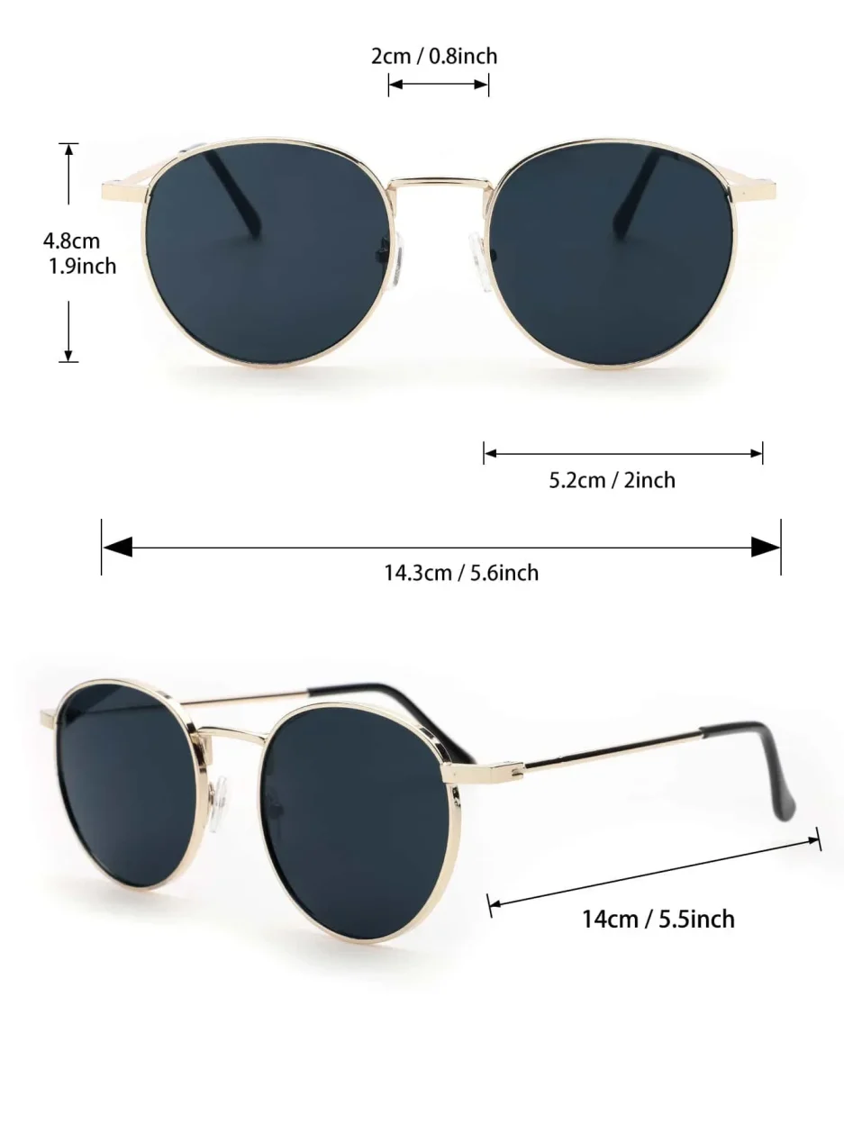 1PC Unisex Metal Round Frame Vintage Y2K Casual Sunglasses For Outdoor Daily Vacation Driving Clothing Accessories - Image 6