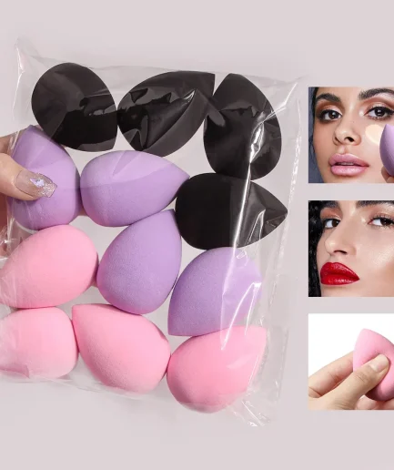 12Pcs Multicolor Makeup Sponge Blender Beauty Egg Cosmetic Puff Soft Foundation Sponges Powder Puffs Women Make Up Accessories