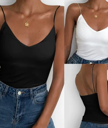 Satin Women Thin Wild Solid Camis Vest Women Tank Tops Female 2022 Summer Sexy Strap Basic Tops Slim Sleeveless Camisole