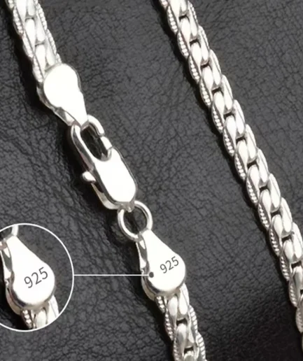 New 925 Sterling Silver Charms Necklace 16-24inch Chain High Quality For Men Woman Men Fashion Wedding Engagement Jewelry