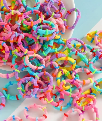 50/100/200/300pcs Assorted Elastic Hair Tie Durable Ponytail Holders for Women Girls Soft Stretchy Rubber Bands Hair Accessories