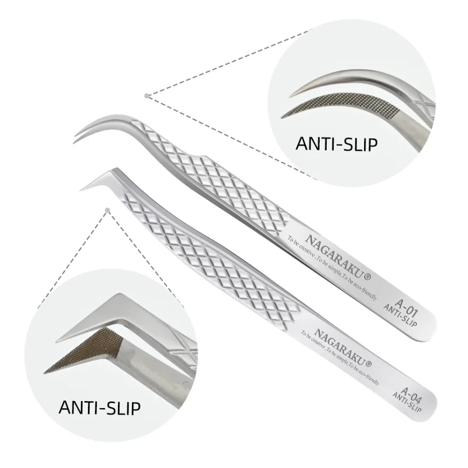 NAGARAKU Eyelash Extension Tweezers Makeup Stainless Steel Eyelash 3D accurate Clip - Image 5